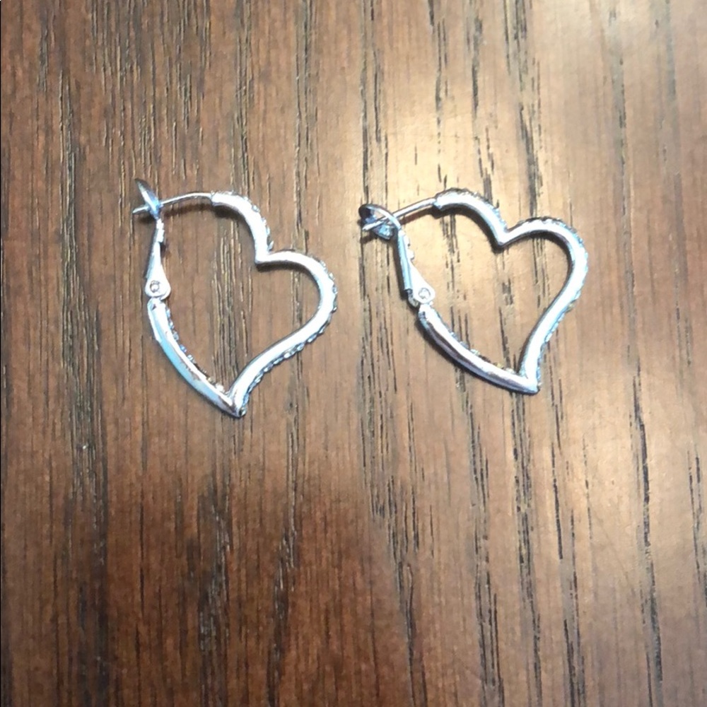 Silver heart earrings